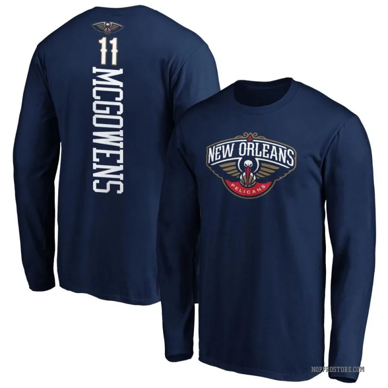 Bryce McGowens Youth Navy New Orleans Pelicans Backer Long Sleeve T-Shirt