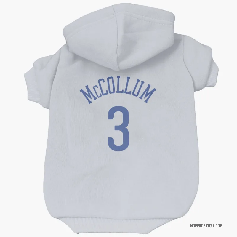 CJ McCollum Blue New Orleans Pelicans White Cat & Dog Pet Hoodie