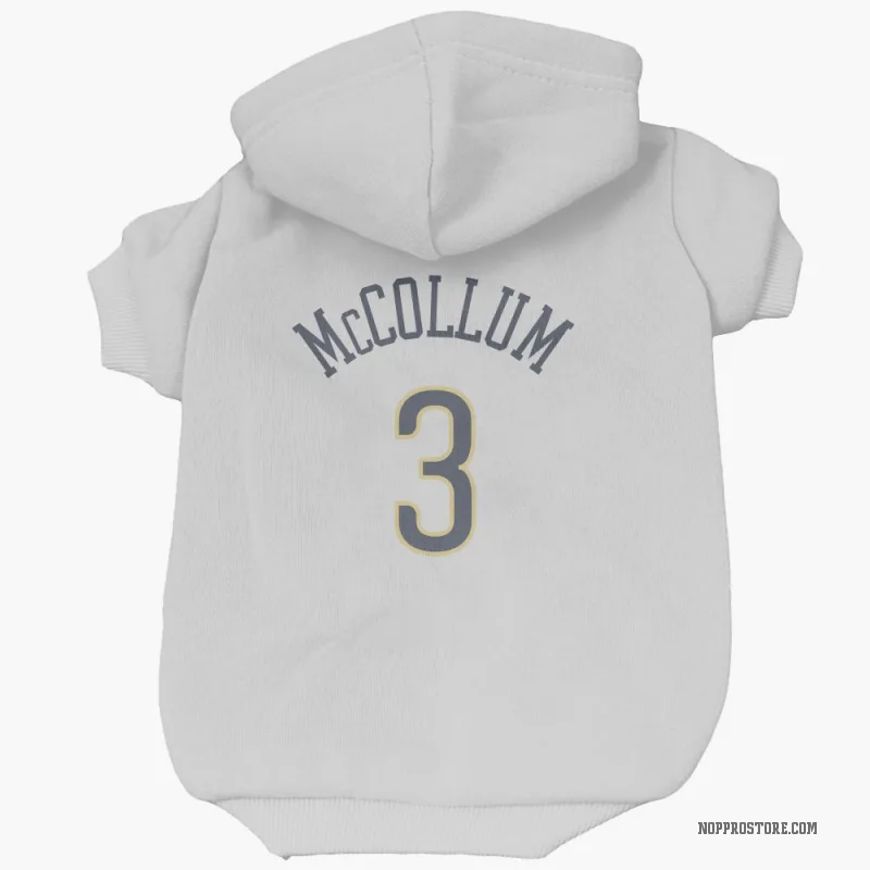 CJ McCollum White New Orleans Pelicans Cat & Dog Pet Hoodie