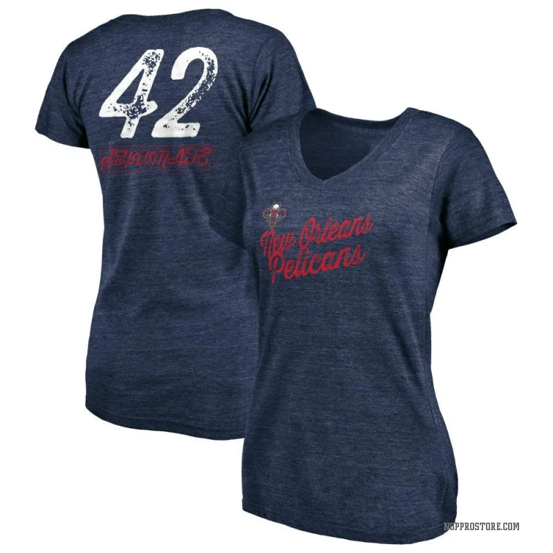 Christian Shumate Women's Navy New Orleans Pelicans Sideline V-Neck T-Shirt