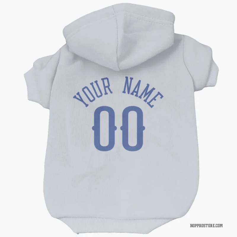Custom  Blue New Orleans Pelicans  White  Cat & Dog Pet Hoodie