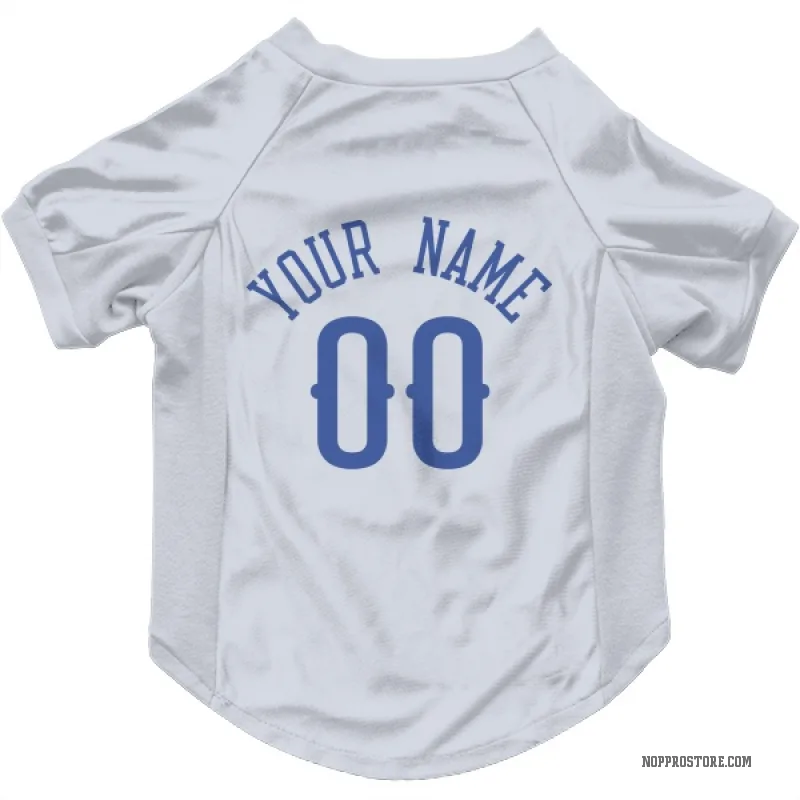 Custom  Blue New Orleans Pelicans  White  Cat & Dog Pet Jersey