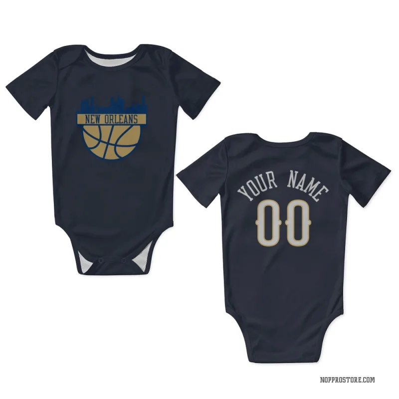 Custom  Navy New Orleans Pelicans   Newborn & Infant Bodysuit
