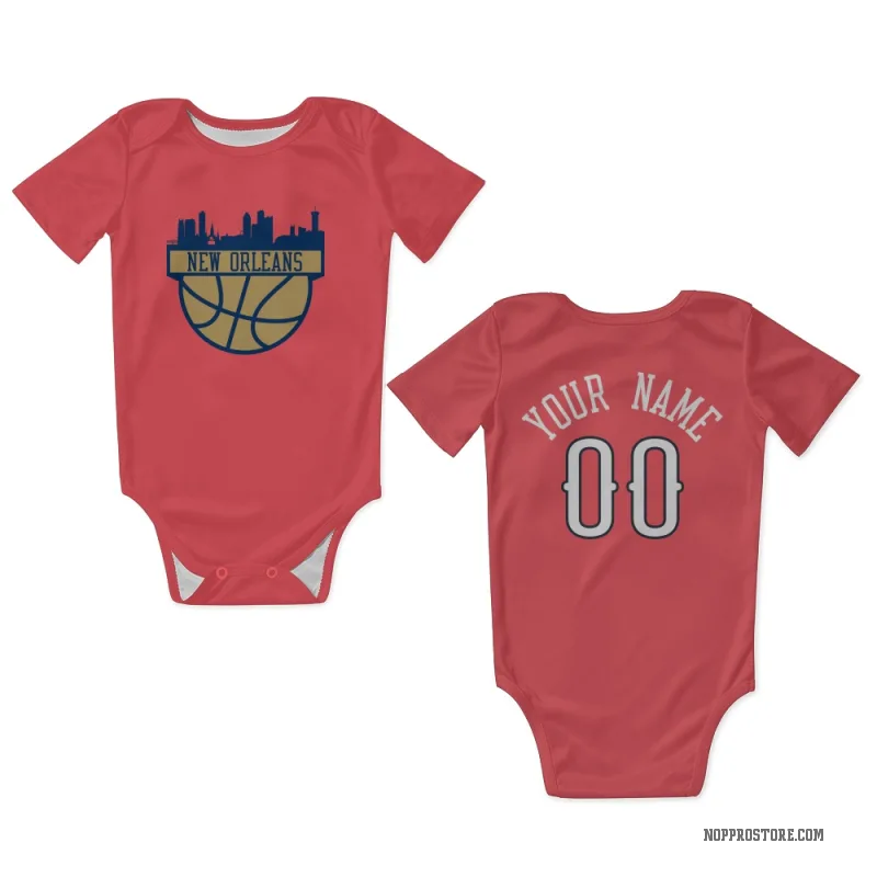 Custom  Red New Orleans Pelicans   Newborn & Infant Bodysuit