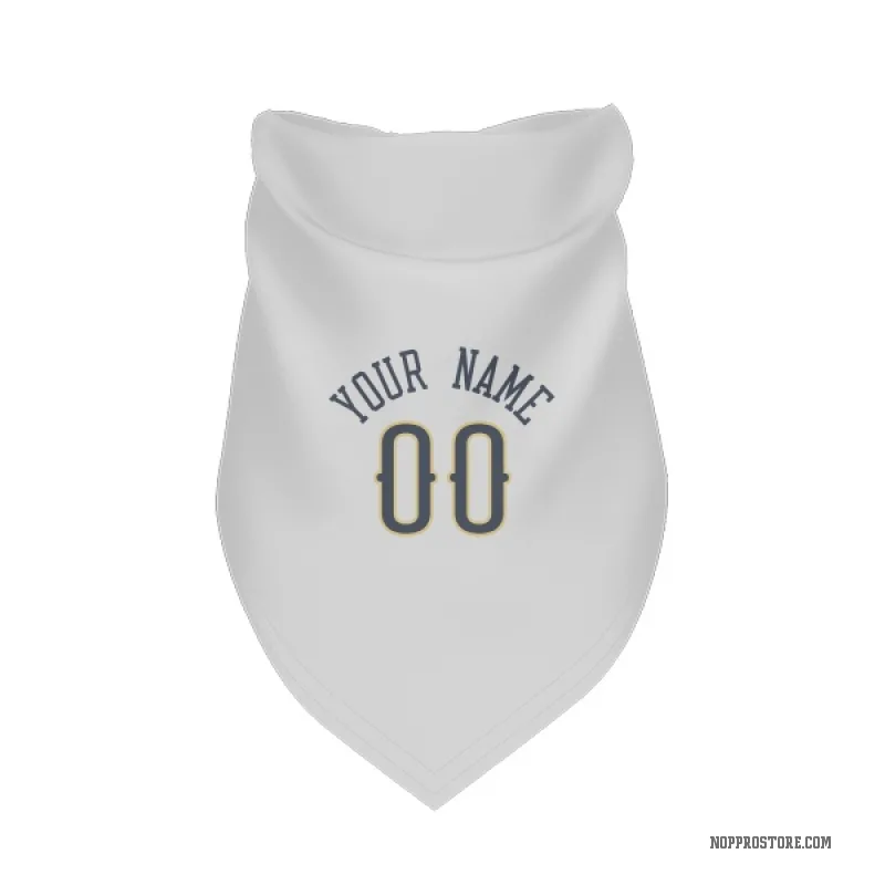 Custom  White New Orleans Pelicans   Cat & Dog Pet Bandana