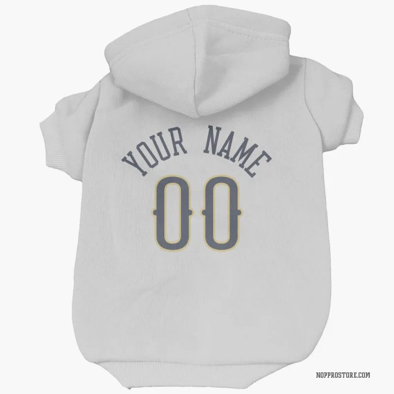 Custom  White New Orleans Pelicans   Cat & Dog Pet Hoodie