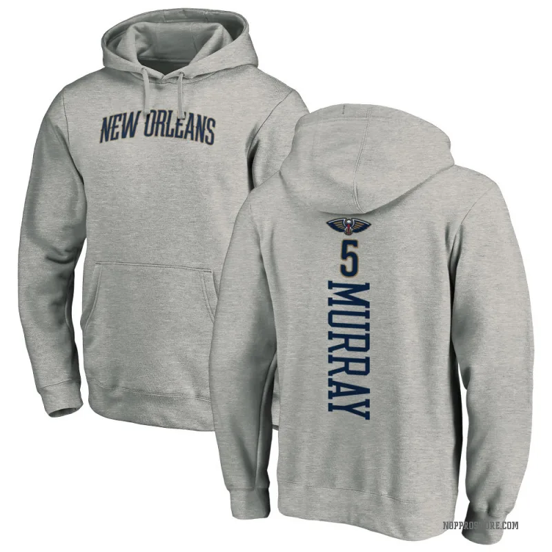 Dejounte Murray Men's New Orleans Pelicans Branded Ash Backer Pullover Hoodie