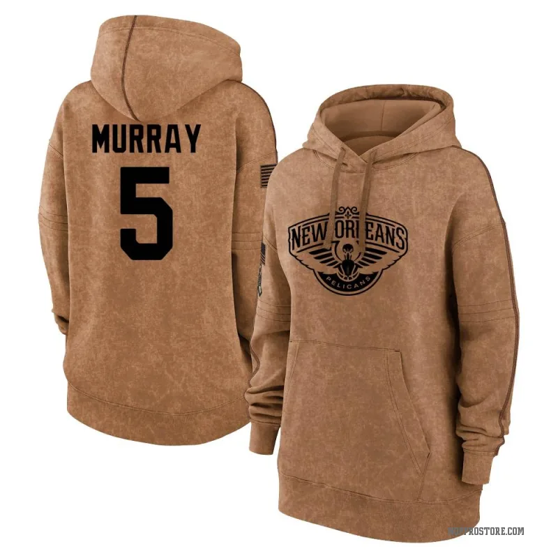 Dejounte Murray Women's Brown New Orleans Pelicans 2023 Salute to Service Pullover Hoodie