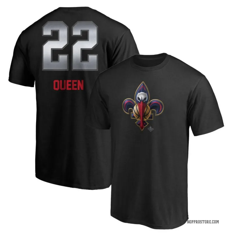 Derik Queen Men's Black New Orleans Pelicans Midnight Mascot T-Shirt