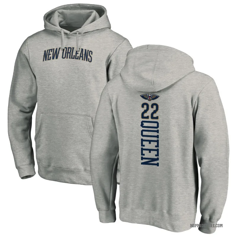 Derik Queen Men's New Orleans Pelicans Branded Ash Backer Pullover Hoodie