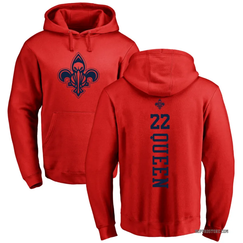 Derik Queen Men's Red New Orleans Pelicans Branded One Color Backer Pullover Hoodie