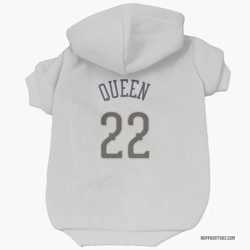 Derik Queen  White New Orleans Pelicans  Cat & Dog Pet Hoodie