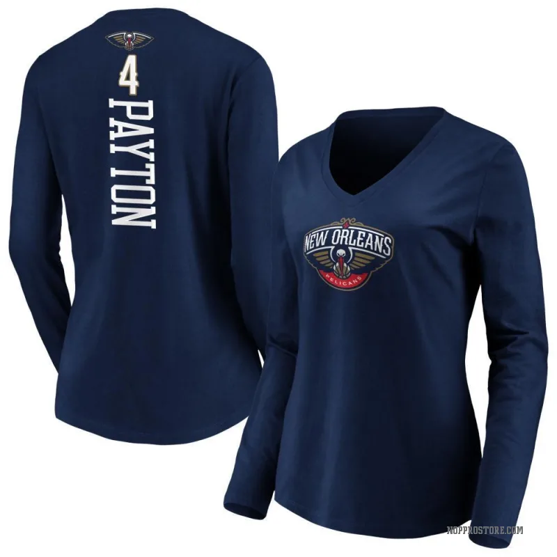 Elfrid Payton Women's Navy New Orleans Pelicans Backer Long Sleeve T-Shirt