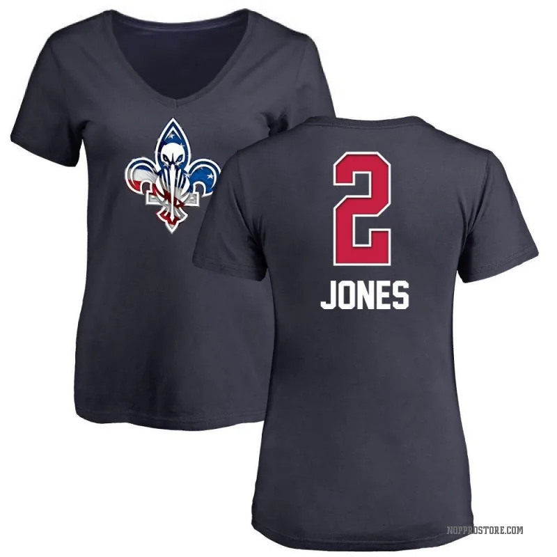 Herbert Jones Women's Navy New Orleans Pelicans Name and Number Banner Wave V-Neck T-Shirt