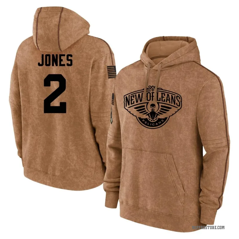 Herbert Jones Youth Brown New Orleans Pelicans 2023 Salute to Service Club Pullover Hoodie