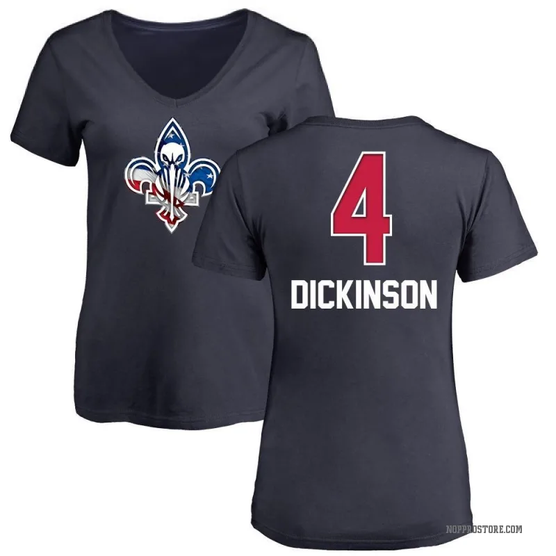 Hunter Dickinson Women's Navy New Orleans Pelicans Name and Number Banner Wave V-Neck T-Shirt