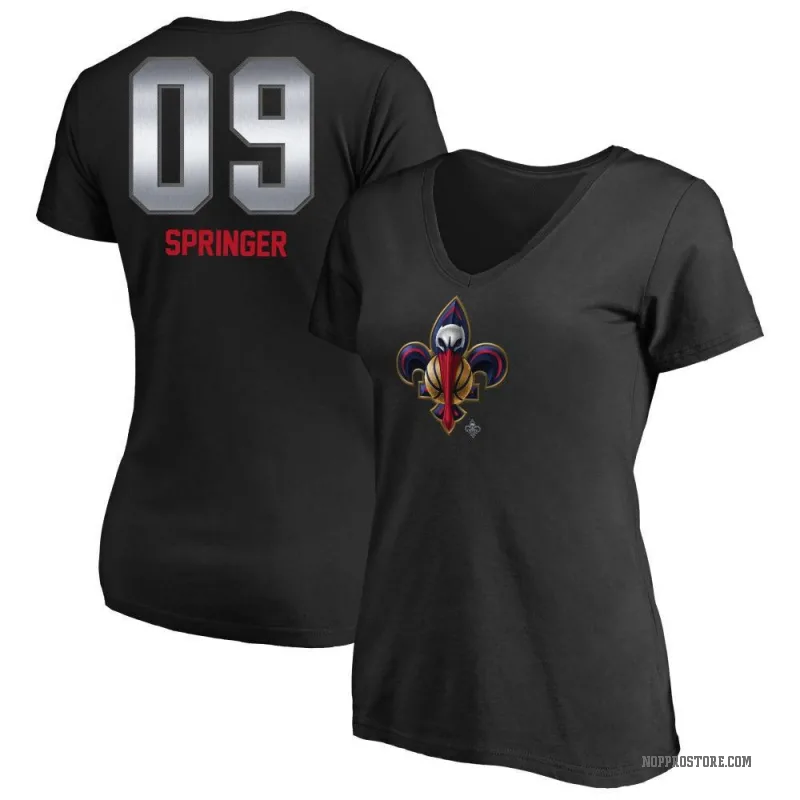 Jaden Springer Women's Black New Orleans Pelicans Midnight Mascot T-Shirt