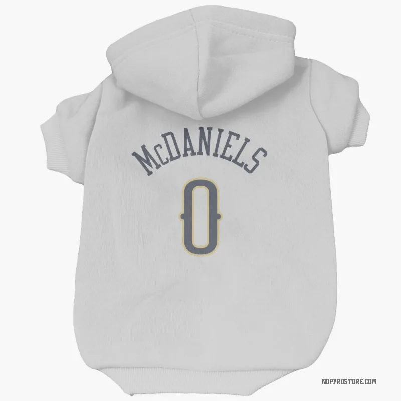 Jalen McDaniels  White New Orleans Pelicans  Cat & Dog Pet Hoodie