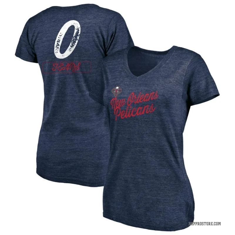 Jeremiah Fears Women's Navy New Orleans Pelicans Sideline V-Neck T-Shirt