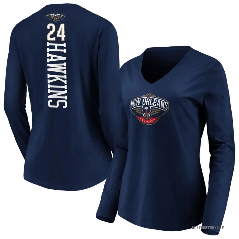 Jordan Hawkins Women's Navy New Orleans Pelicans Backer Long Sleeve T-Shirt