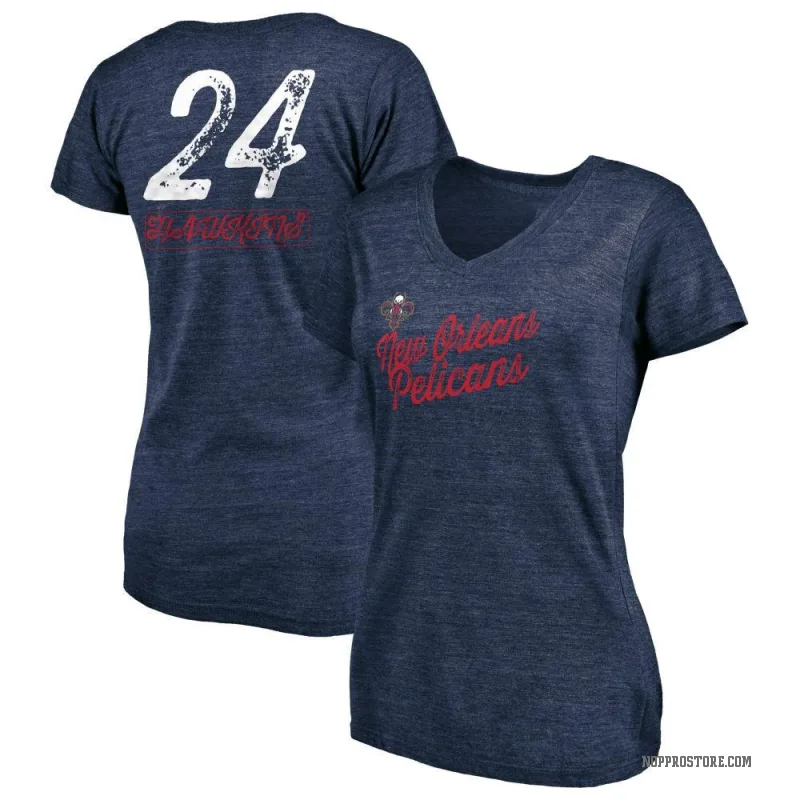 Jordan Hawkins Women's Navy New Orleans Pelicans Sideline V-Neck T-Shirt