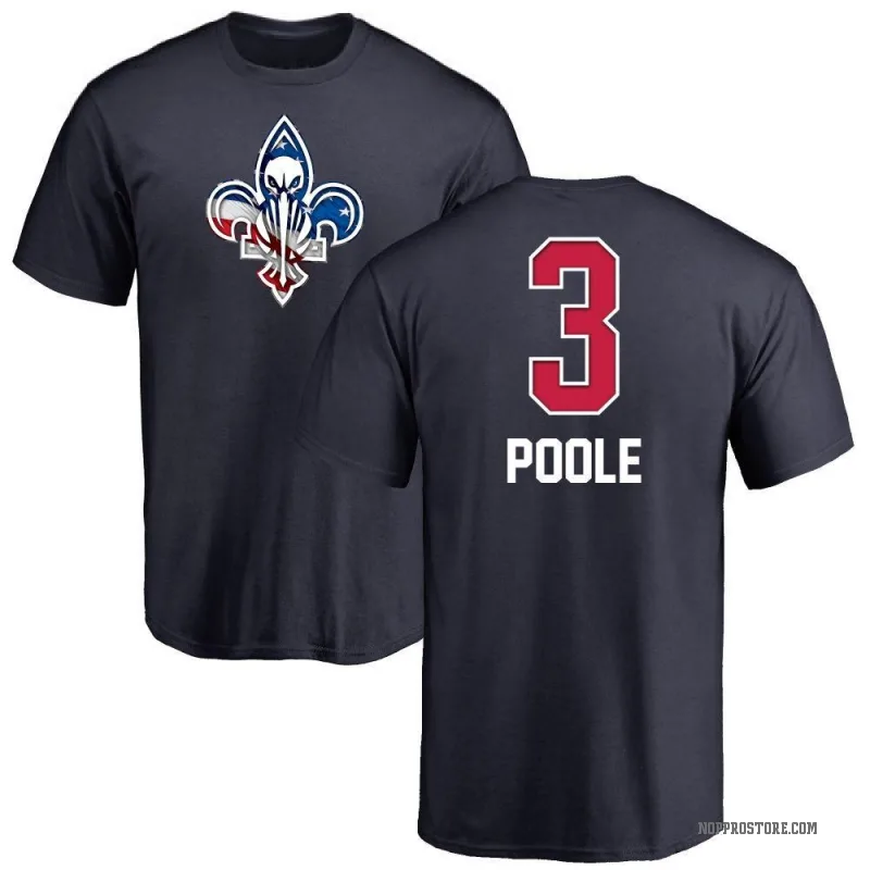 Jordan Poole Men's Navy New Orleans Pelicans Name and Number Banner Wave T-Shirt