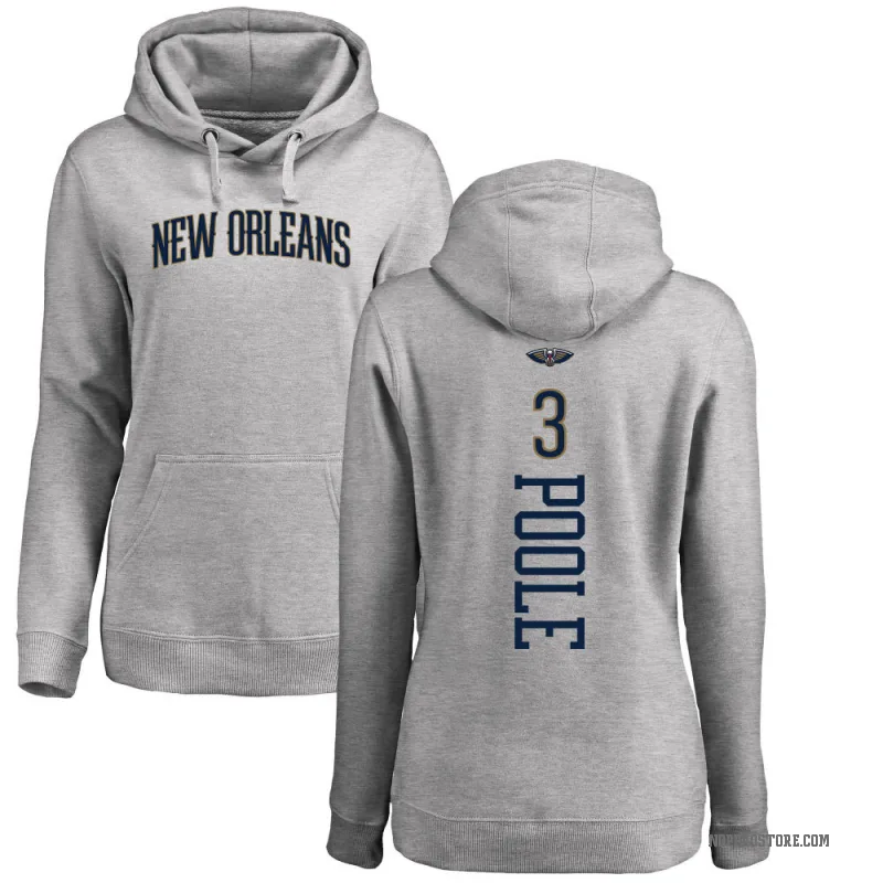 Jordan Poole Women's New Orleans Pelicans Branded Ash Backer Pullover Hoodie