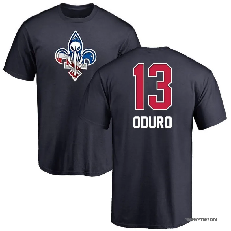 Josh Oduro Men's Navy New Orleans Pelicans Name and Number Banner Wave T-Shirt