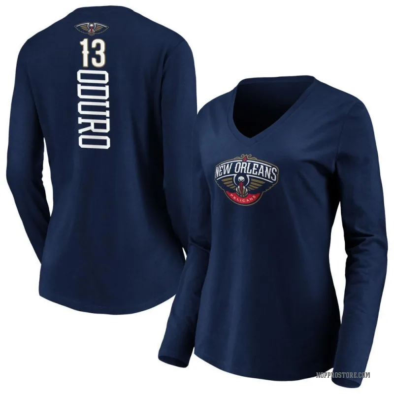 Josh Oduro Women's Navy New Orleans Pelicans Backer Long Sleeve T-Shirt