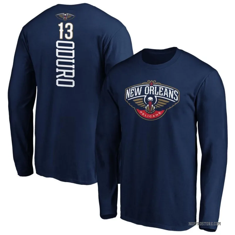 Josh Oduro Youth Navy New Orleans Pelicans Backer Long Sleeve T-Shirt