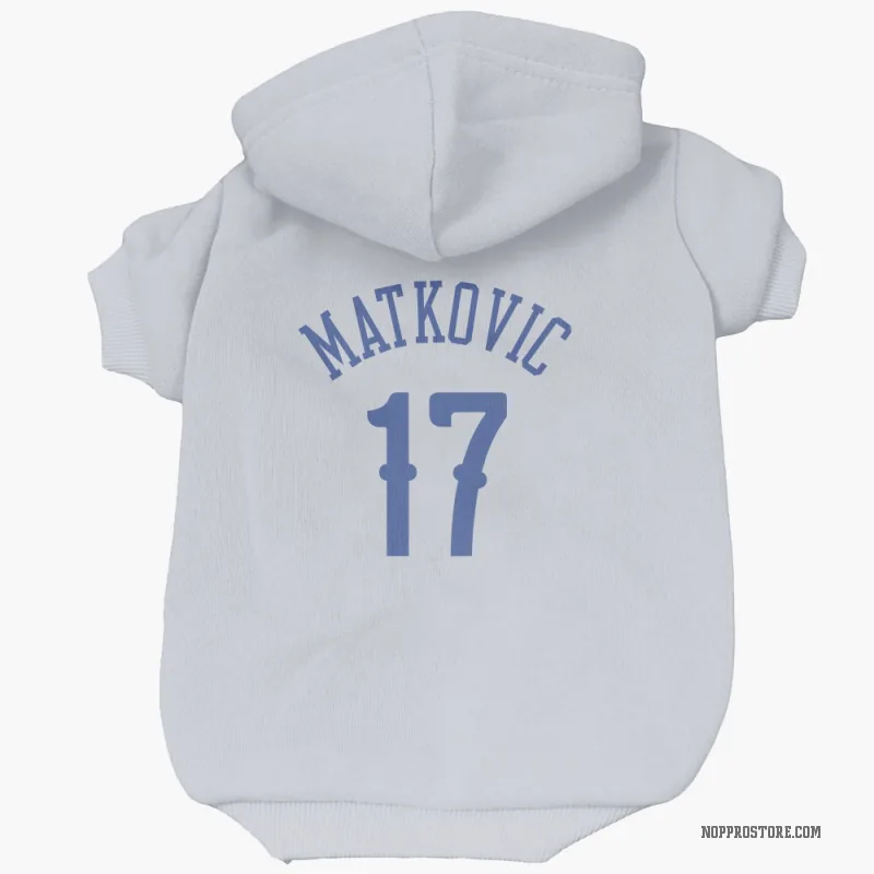 Karlo Matkovic  Blue New Orleans Pelicans   White  Cat & Dog Pet Hoodie