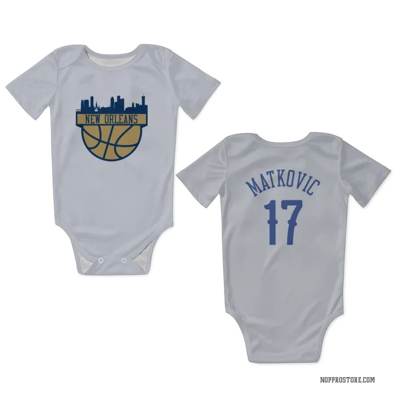 Karlo Matkovic  Blue New Orleans Pelicans   White  Newborn & Infant Bodysuit