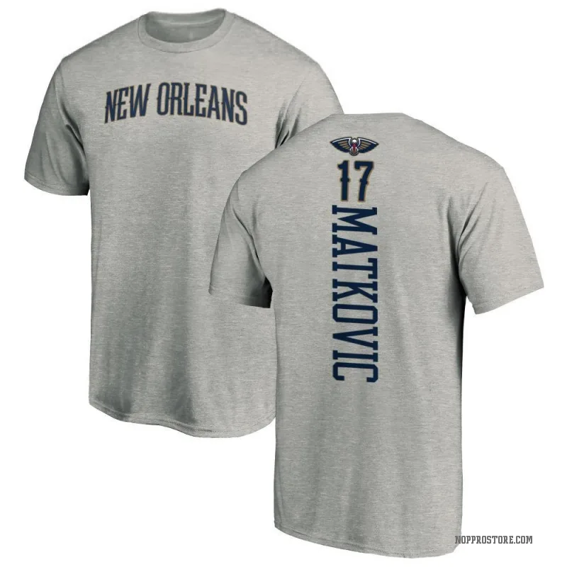 Karlo Matkovic Men's New Orleans Pelicans Ash Backer T-Shirt