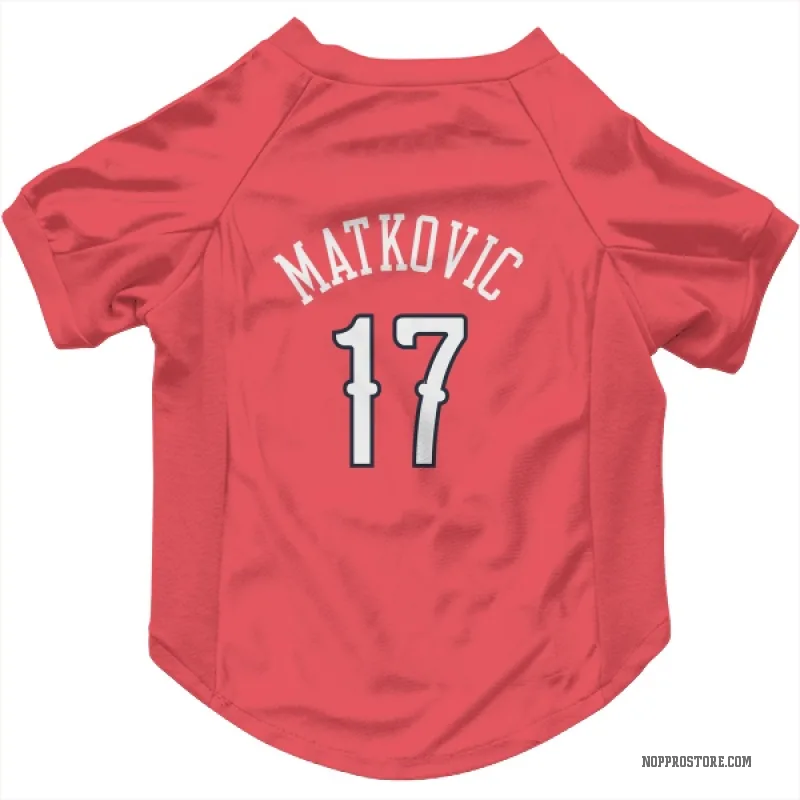 Karlo Matkovic  Red New Orleans Pelicans  Cat & Dog Pet Jersey