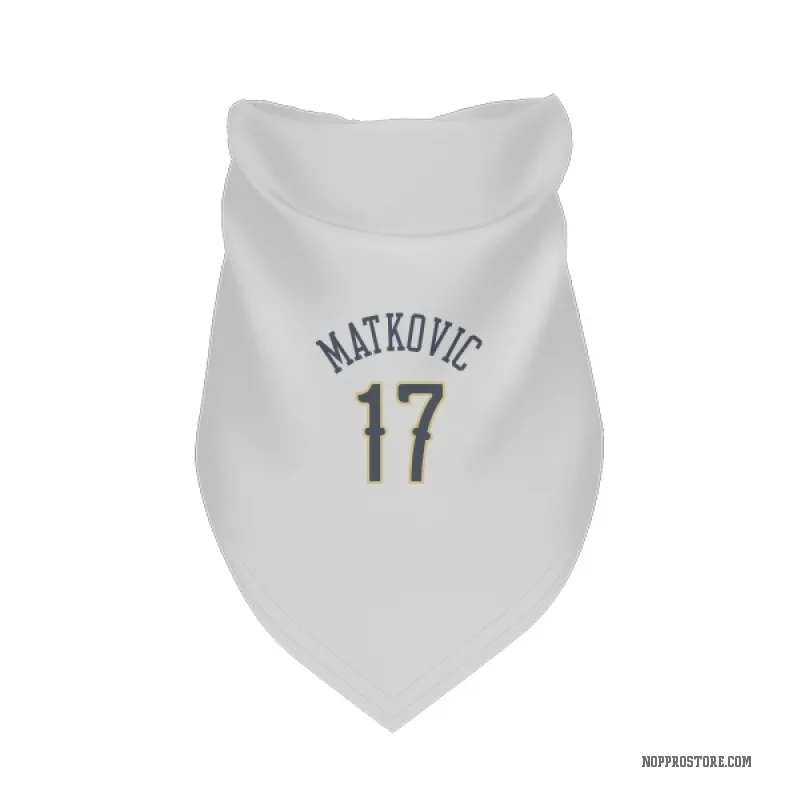 Karlo Matkovic  White New Orleans Pelicans  Cat & Dog Pet Bandana
