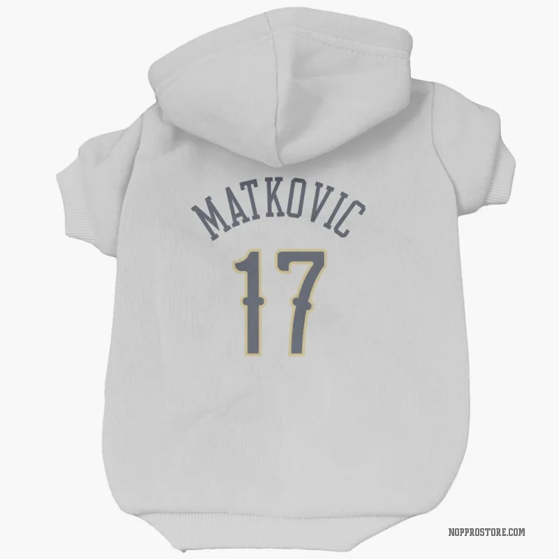 Karlo Matkovic  White New Orleans Pelicans  Cat & Dog Pet Hoodie
