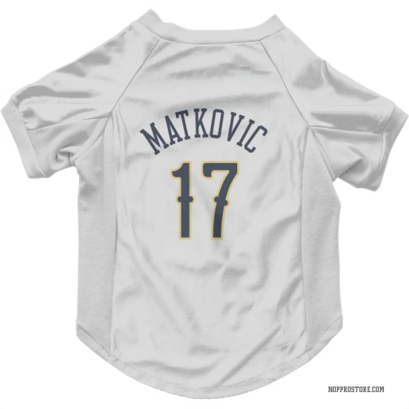 Karlo Matkovic  White New Orleans Pelicans  Cat & Dog Pet Jersey