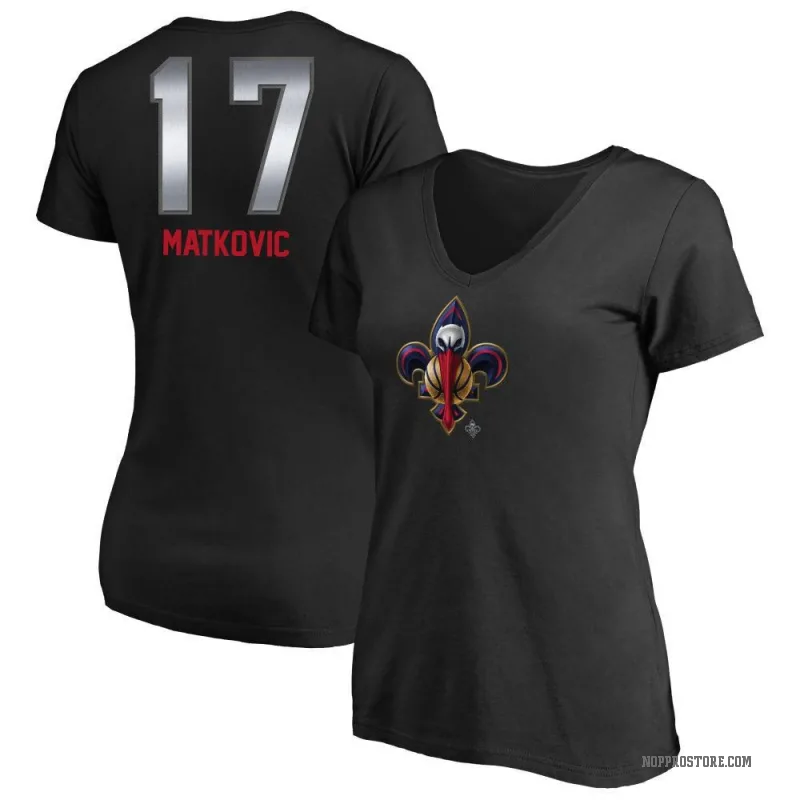 Karlo Matkovic Women's Black New Orleans Pelicans Midnight Mascot T-Shirt