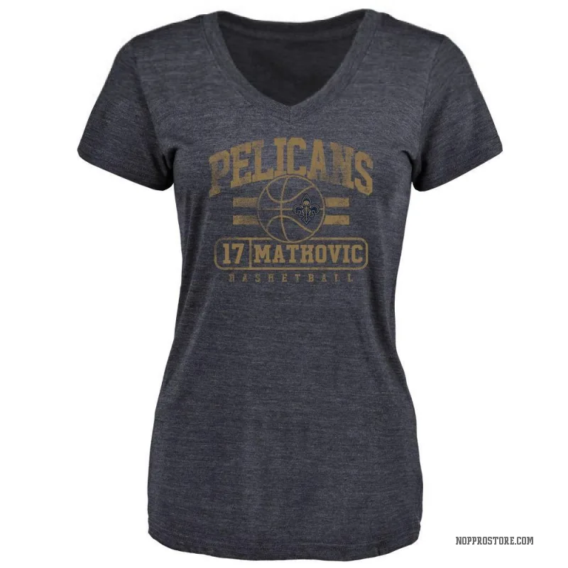 Karlo Matkovic Women's Navy New Orleans Pelicans Baseline T-Shirt