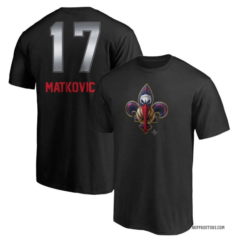 Karlo Matkovic Youth Black New Orleans Pelicans Midnight Mascot T-Shirt
