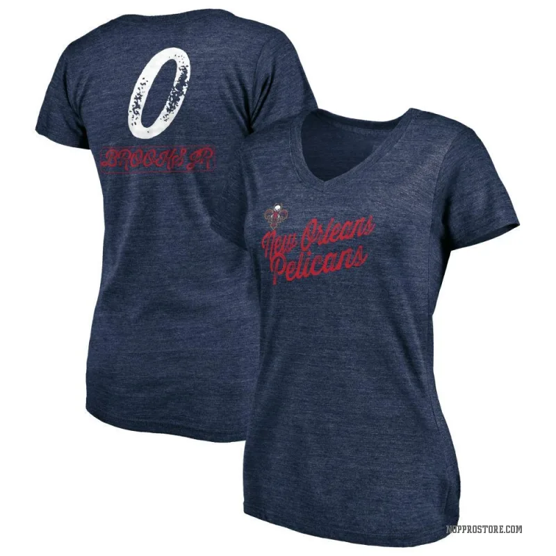Keion Brooks Jr. Women's Navy New Orleans Pelicans Sideline V-Neck T-Shirt
