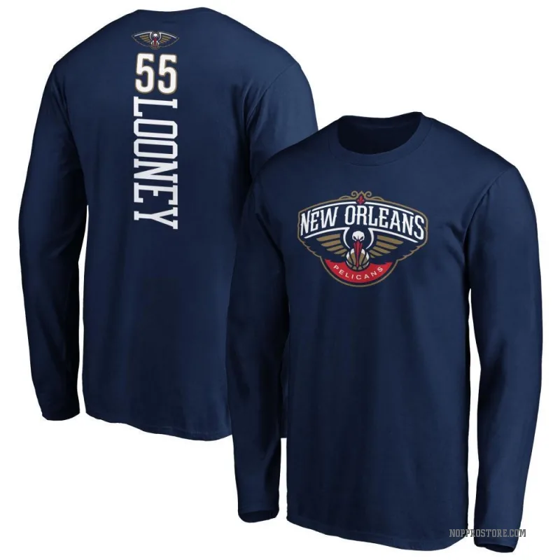 Kevon Looney Men's Navy New Orleans Pelicans Backer Long Sleeve T-Shirt