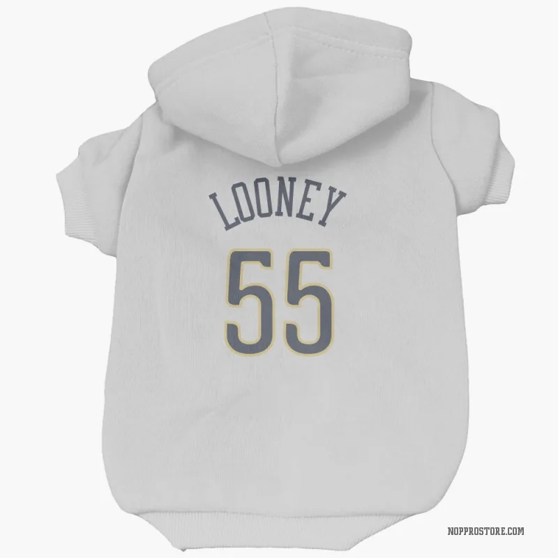 Kevon Looney  White New Orleans Pelicans  Cat & Dog Pet Hoodie