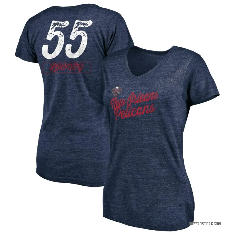 Kevon Looney Women's Navy New Orleans Pelicans Sideline V-Neck T-Shirt