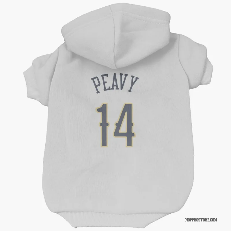 Micah Peavy  White New Orleans Pelicans  Cat & Dog Pet Hoodie