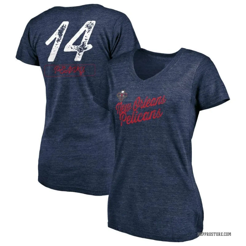 Micah Peavy Women's Navy New Orleans Pelicans Sideline V-Neck T-Shirt