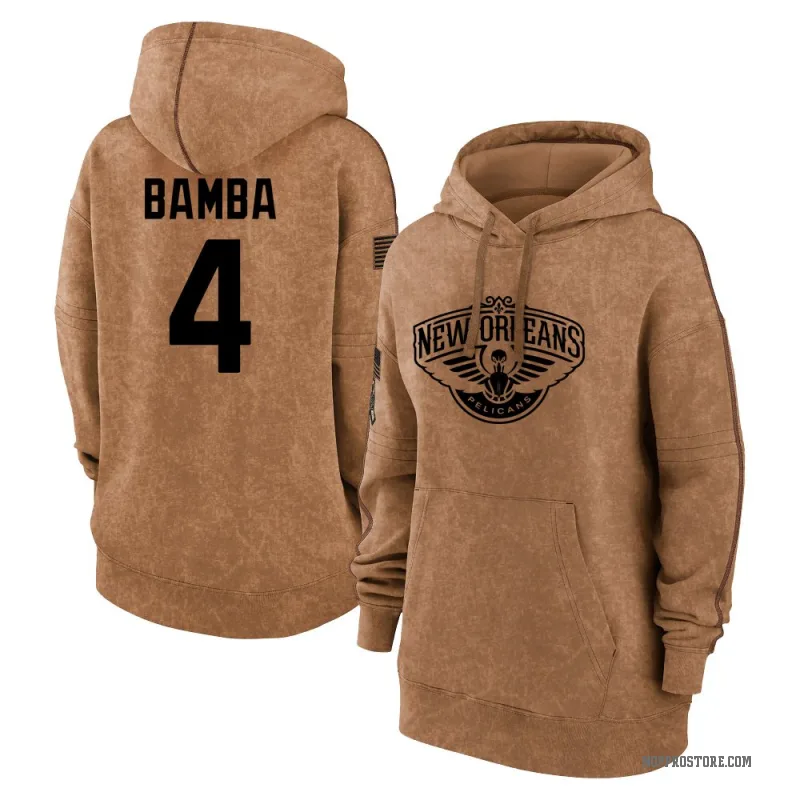 Mo Bamba Women's Brown New Orleans Pelicans 2023 Salute to Service Pullover Hoodie