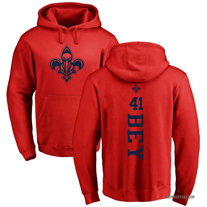 Saddiq Bey Men's Red New Orleans Pelicans Branded One Color Backer Pullover Hoodie