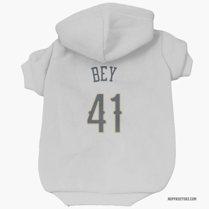 Saddiq Bey  White New Orleans Pelicans  Cat & Dog Pet Hoodie