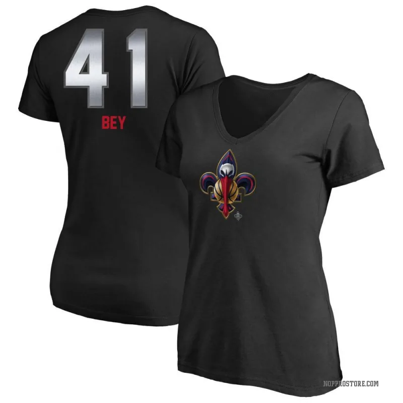 Saddiq Bey Women's Black New Orleans Pelicans Midnight Mascot T-Shirt